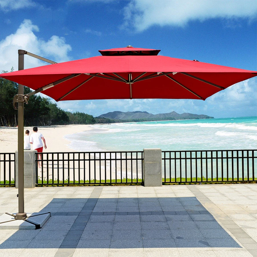 Beach Sun Shelter Offset Umbrella Cantilever Patio Hanging Umbrella Outdoor Market Patio Umbrellas With Base