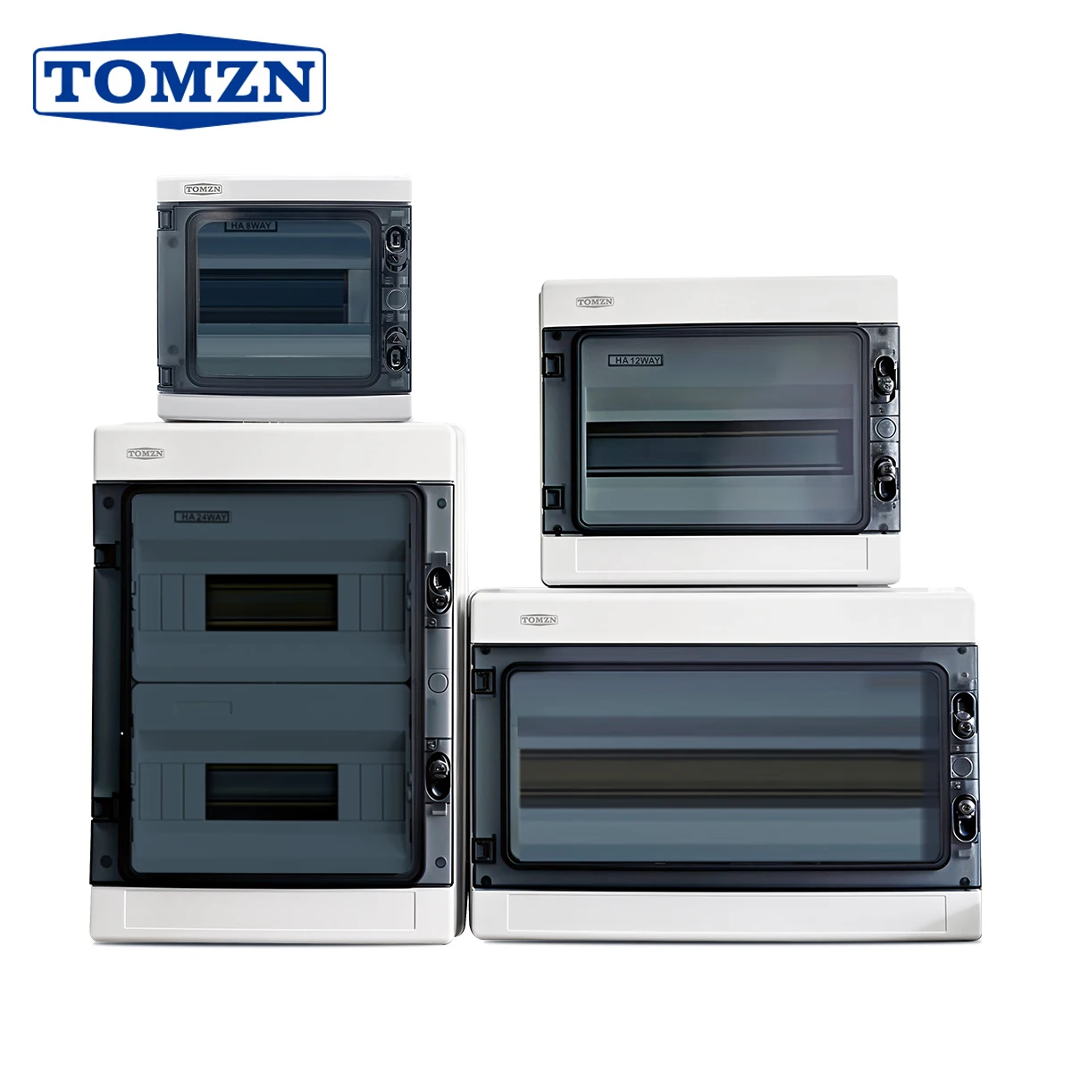 TOMZN Photovoltaic Distribution Box HA-4ways 8ways 12ways 18ways 24ways Plastic for Circuit Breaker SPD FUSE Outdoor IP65