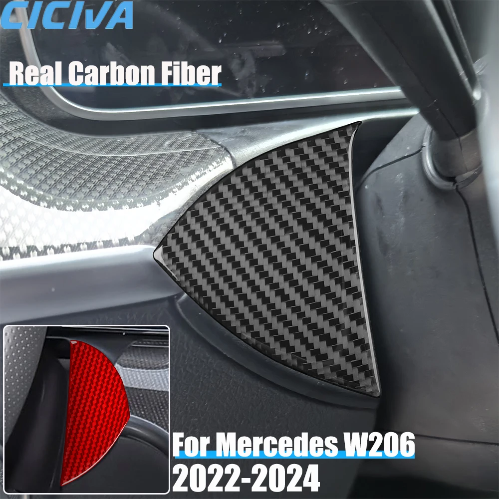 

Real Carbon Fiber Car Accessories Driver Wheel Side Panel Trim Cover Soft Sticker For Mercedes C-class W206 2022 2023 2024