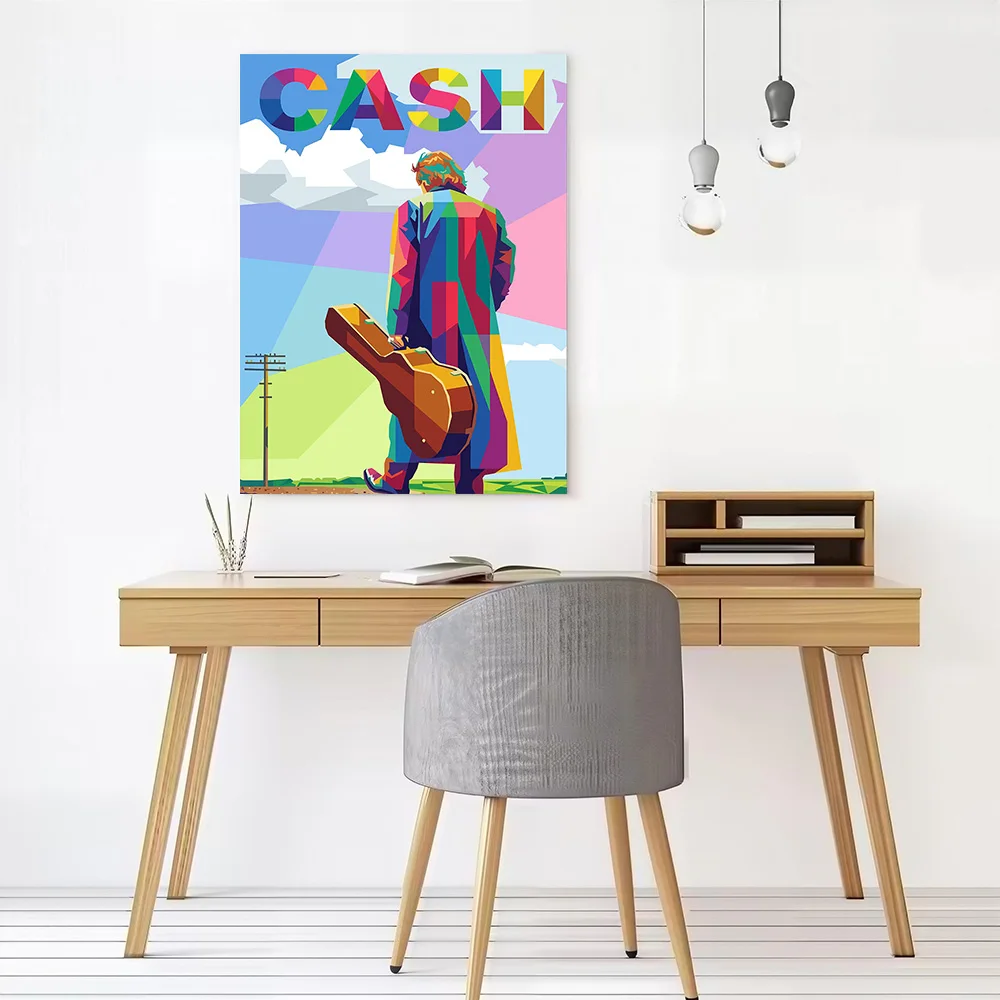 Johnny Cash Pop Art Canvas Wall Arts Poster Customizable Pictures Printing for Room Decorative Paintings Wand Deko Painting the