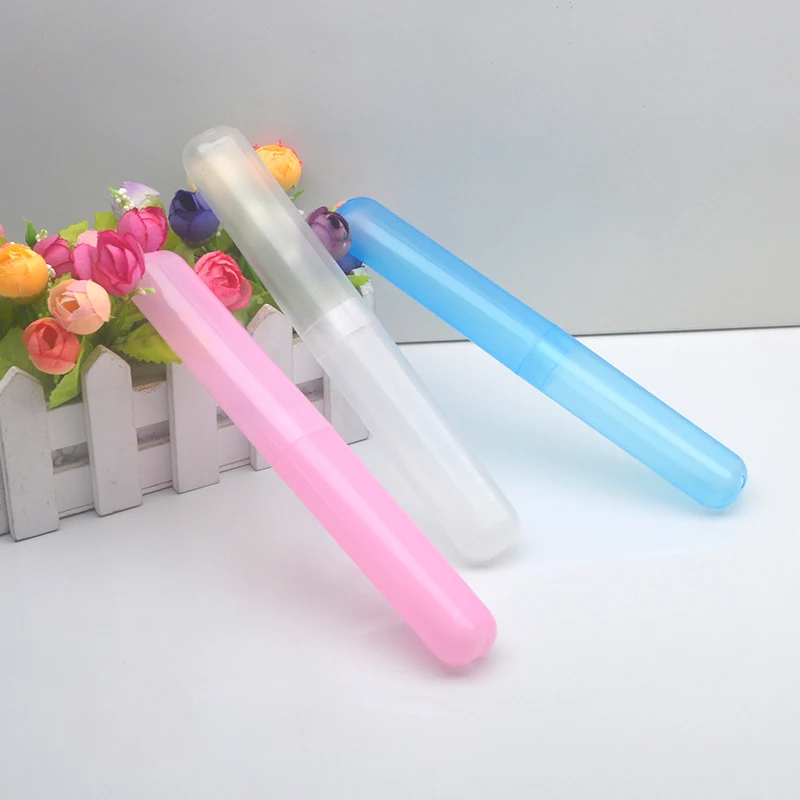 Portable toothbrush box plastic transparent box with small drain holes that do not retain water