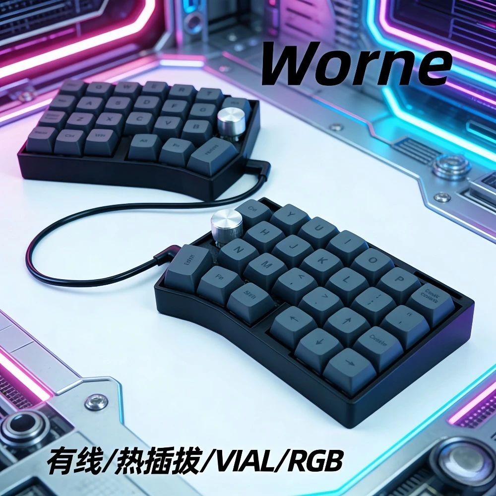 Similar Cornix Worne Split Keyboard Kit 60% Wired Hotswap Double Knob Mechanical Keyboard Ergonomics Slient Switch RGB Teclado