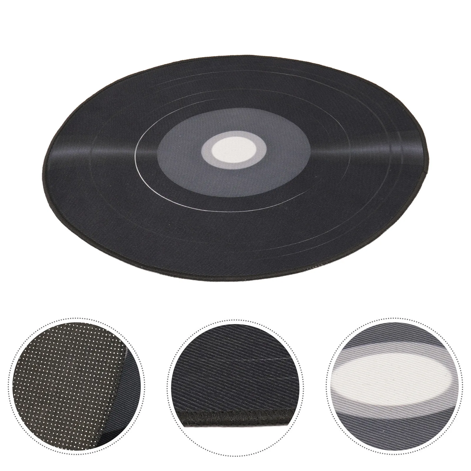 

Retro Vinyl Record Rug Round Non-Slip Music Theme Carpet Machine Washable Floor Mat For Living Room Bedroom Study Room