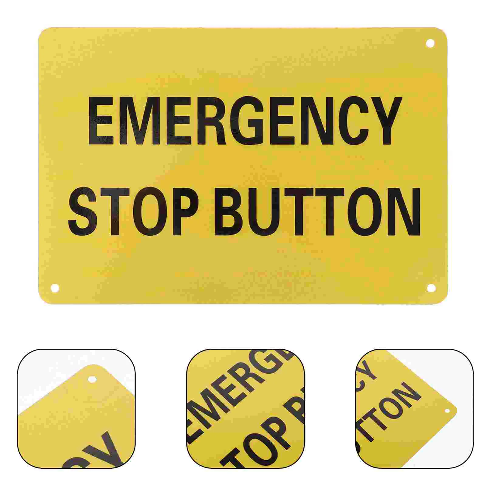 

Poster Pushbutton Switches Reflective Sign Emergency Stop Warning Equipment The