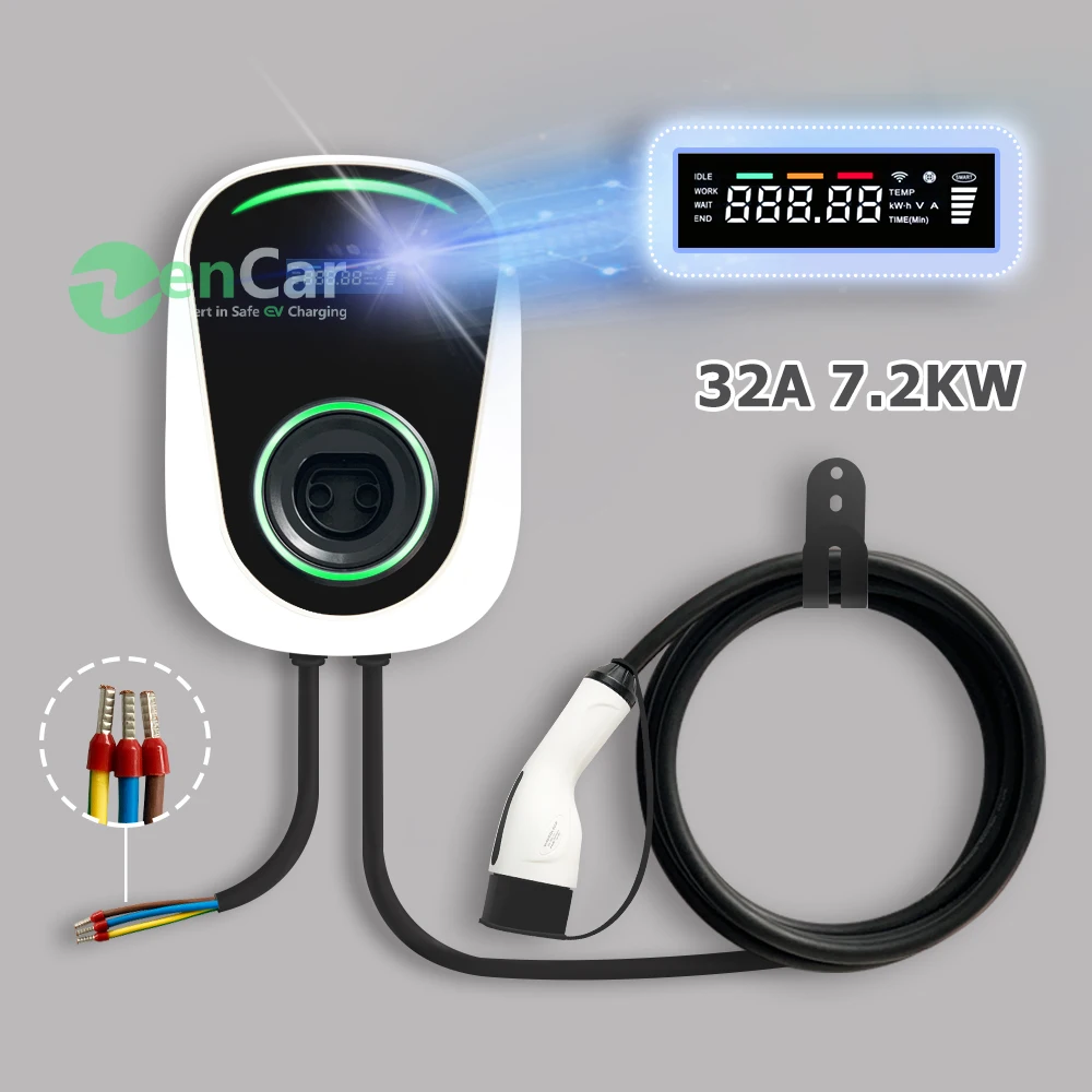 DUOSIDA EV Charging Station Type 2 Plug Socket Wallbox Wifi 32A 7KW home  Electric Vehicle Charger IEC 62196