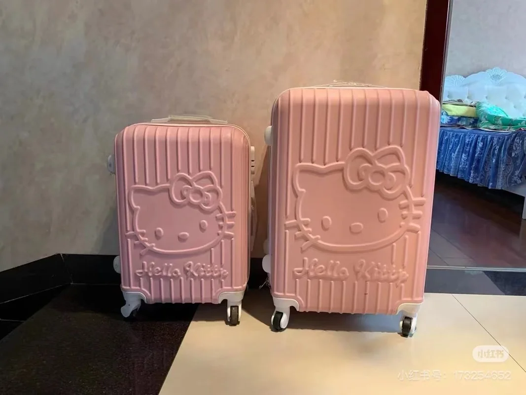 Sanrio Hello Kitty Kawaii Anime 20-Inch 24-Inch Luggage Trolley Case Universal Wheel Female Student Travel Suitcase Cute Gifts