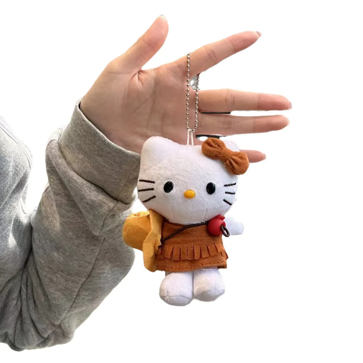 Hello Kitty Pendant Girl Heart Creative Gift Japanese Student Plush Bag Keychain Ornament Anime Accessories