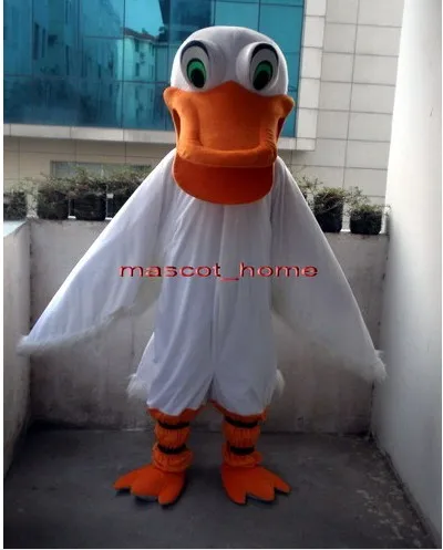 Disfraz de Mascota de pato blanco para adulto, traje de Halloween y Navidad, accesorios de cuerpo completo, traje de Mascota