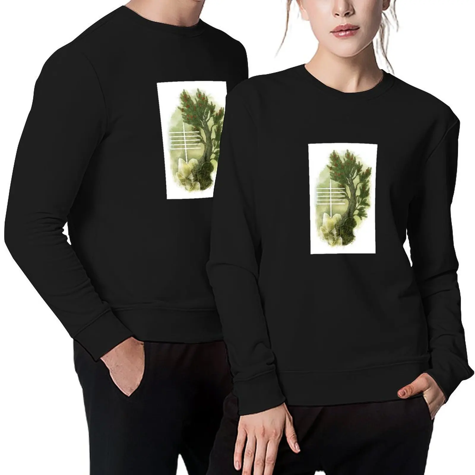 

OGHAM art - IODHADH The Yew Tree Pullover mens designer clothes anime clothes autumn new products japanese style pullover