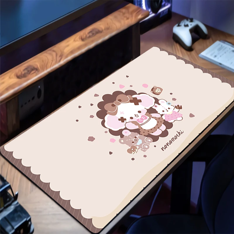 Alas Mouse Gaming Desain Anjing Kecil Yang Manis Alas Meja Tepi Jahitan Karet Anti Selip Alas Keyboard Alas Mouse untuk Gamer dan Pekerjaan Kantor