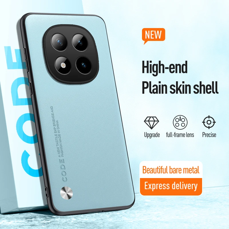 

For Xiaomi Poco M8 Plain Skin Leather Case Cover for Xiaomi Poco M8 Pro Skin Soft Frame Camera Phone Coques for Xiaomi Poco M8