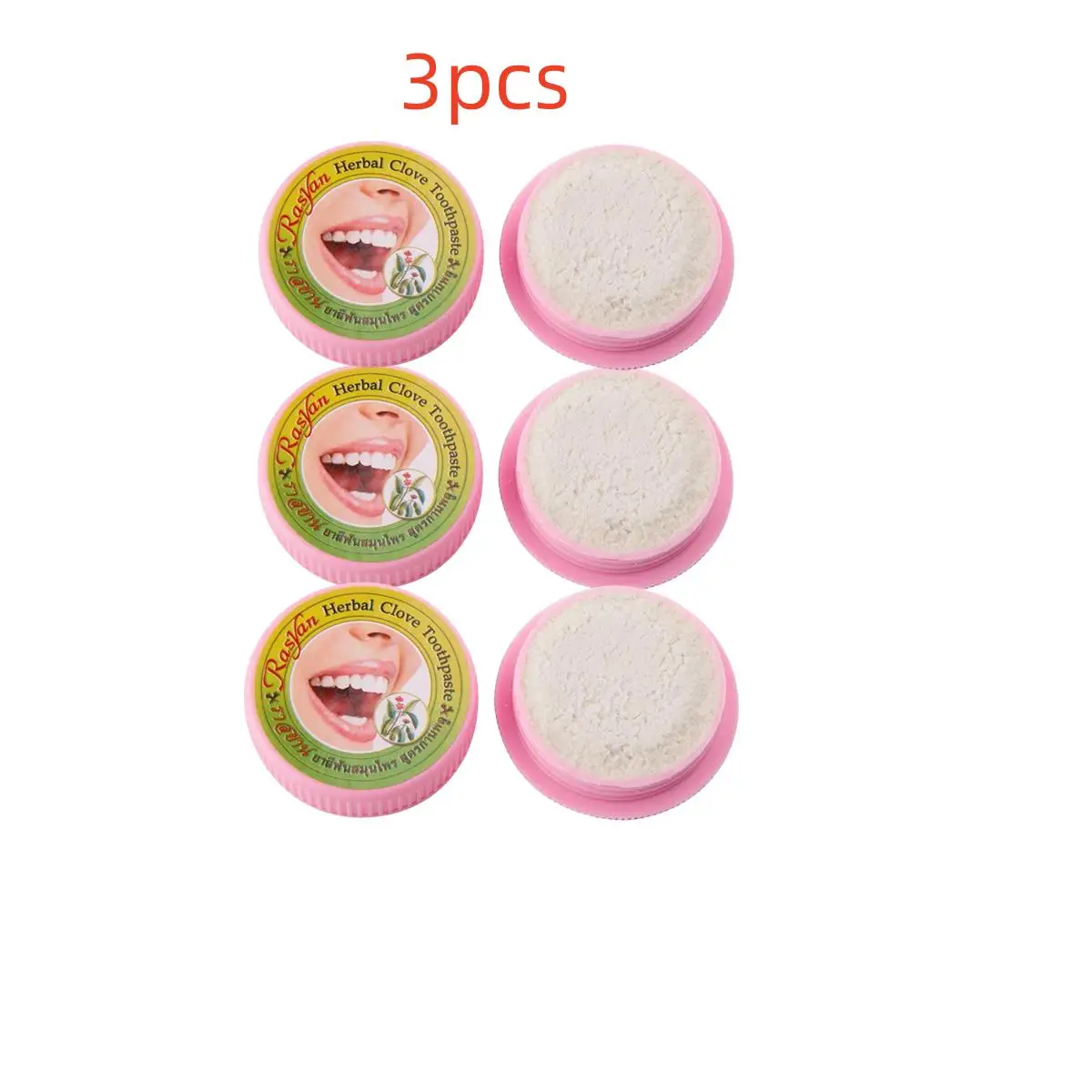 3PCS Natural Rasyan Herbal Clove Thailand Toothpaste Tooth Whitening Toothpaste Remove Bad Breath Dentifrice Tooth Paste