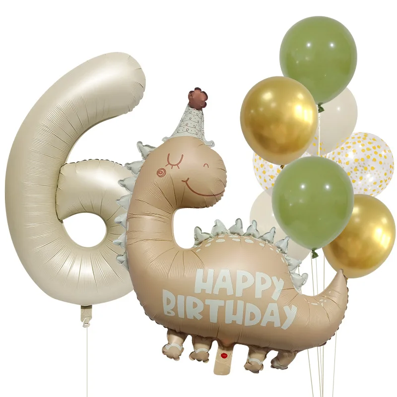 12-teiliges Dinosaurier-Zahlen-Geburtstagsballon-Set, perfekt für Kindergeburtstagsfeiern, Babypartys, Fotohintergründe und festliche Szenendekoration – Detail 9