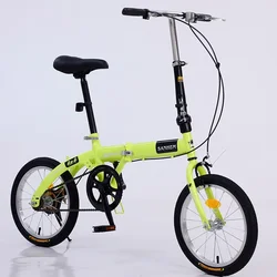 Folding Bicycle Men's And Women's Outdoor Lightweight Shock Absorption Mini Adult 16 Inch Adult Children's Student Bike New