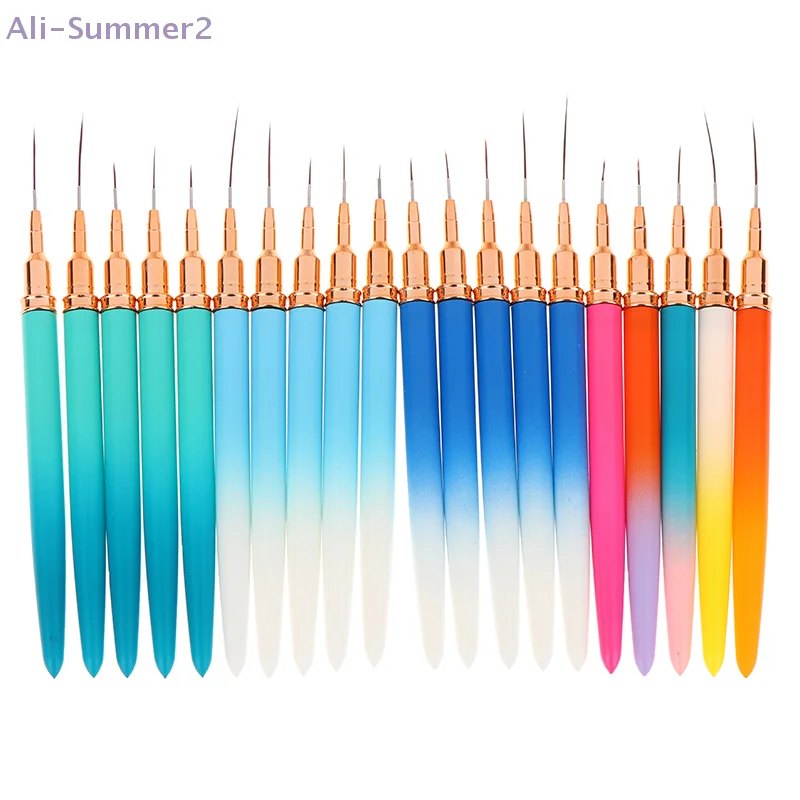 {MX} 5Pcs 5/8/12/20/25mm Nail Art Pens Gradient Handle Drawing Liner Brush Nail UV Gel Polish Painting Brush Manicure Tools