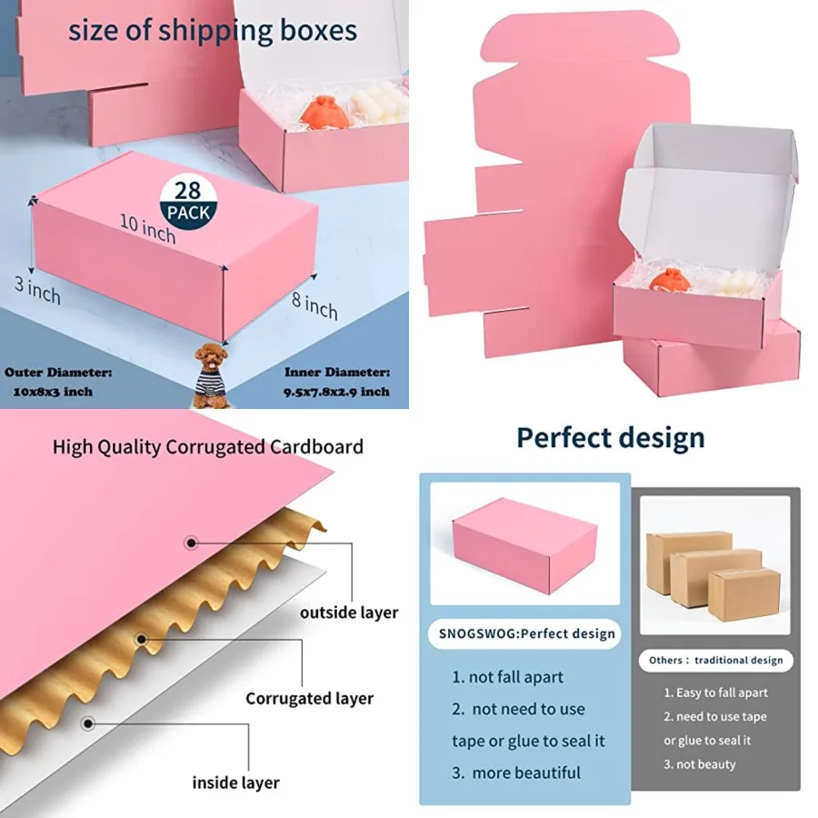 

28 Pack Shipping Boxes for Small Business, Small Corrugated Cardboard Gift Box for Mailg, Shippg, Storg, Gifts Wrappg