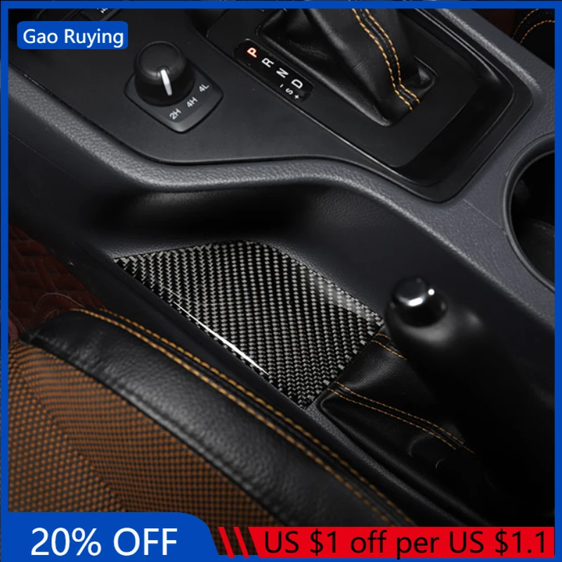 Gao Ruying For Ford Ranger Wildtrak T7 T8 2015-2021 Soft Carbon Fiber Car Handbrake Slot Pad Cover Trim Sticker Car Accessories