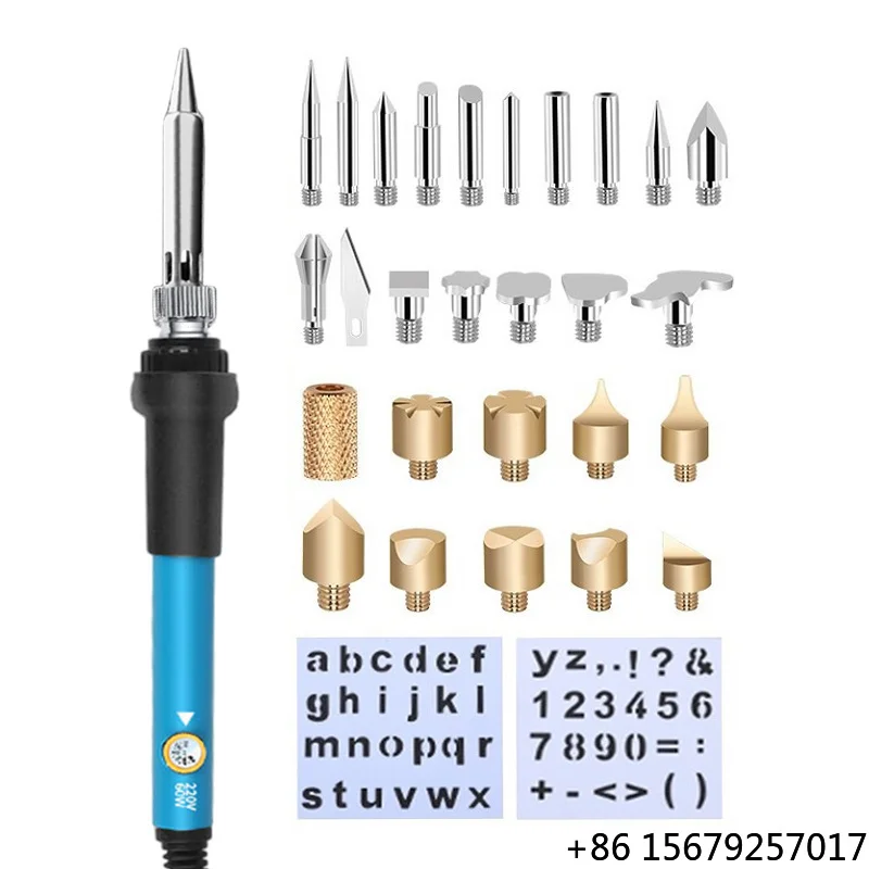 60w Adjustable Temperature Wood Burning Pen Tool 28 Kit Engraver Soldering Iron Set