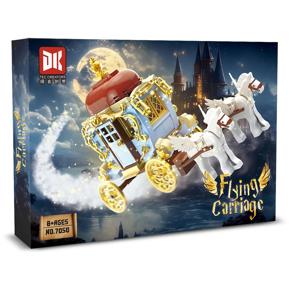 

IN STOCK DK7050 MOC Magic School Flying Carriage Building Blocks Bricks Assembling Model DIY Kids Toys Christmas Gift Sets