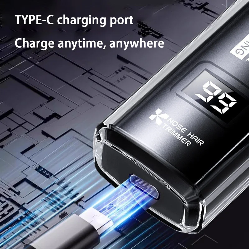 جديد الأنف الشعر المتقلب المحمولة شاشة ديجيتال شفرة قابلة للشحن للاستخدام المنزلي غسل تنظيف الأنف للرجال والنساء #2