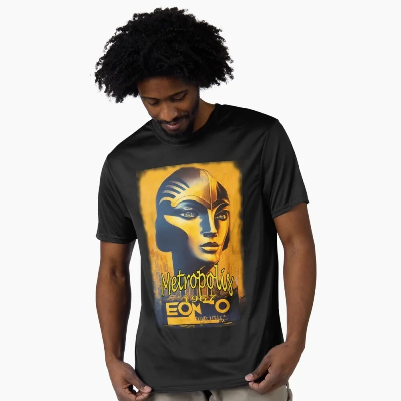 

Fritz Lang's Movie Metropolis POSTER 1967 German Sci-Fi Gift t shirt Cyberpunk Robot Maria Graphic Clothes Large size Tops