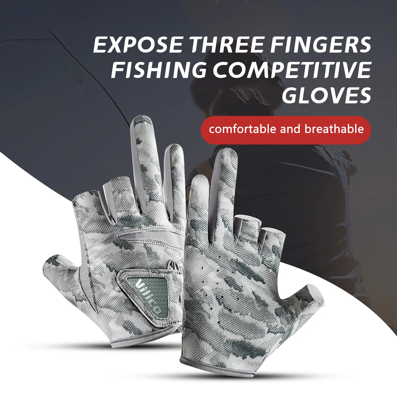 

Outdoor Fishing Gloves Anti Slip Breathable Dew Three Finger Lure Fishing Gloves For Men And Women High Elastic Fishing Mittens