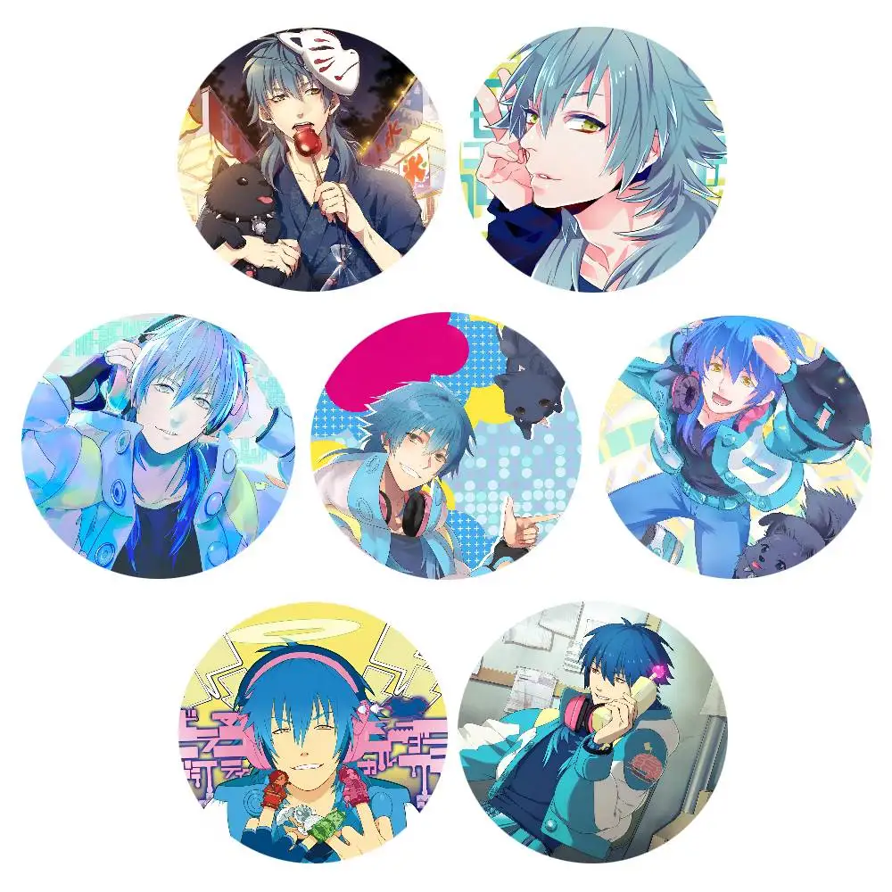 Game D-DRAMAtical Murder Seragaki Aoba Badges Round Badge Tinplate Coin Brooch Clothing Backpack Accessories Lapel Pin
