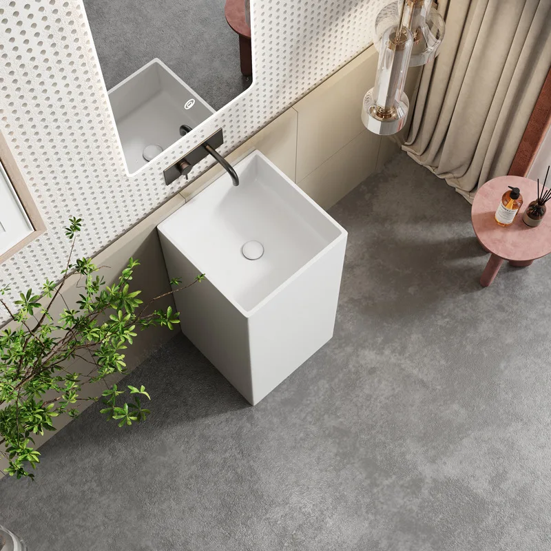 LMMM integrated floor-to-ceiling square artificial stone wash basin column basin household