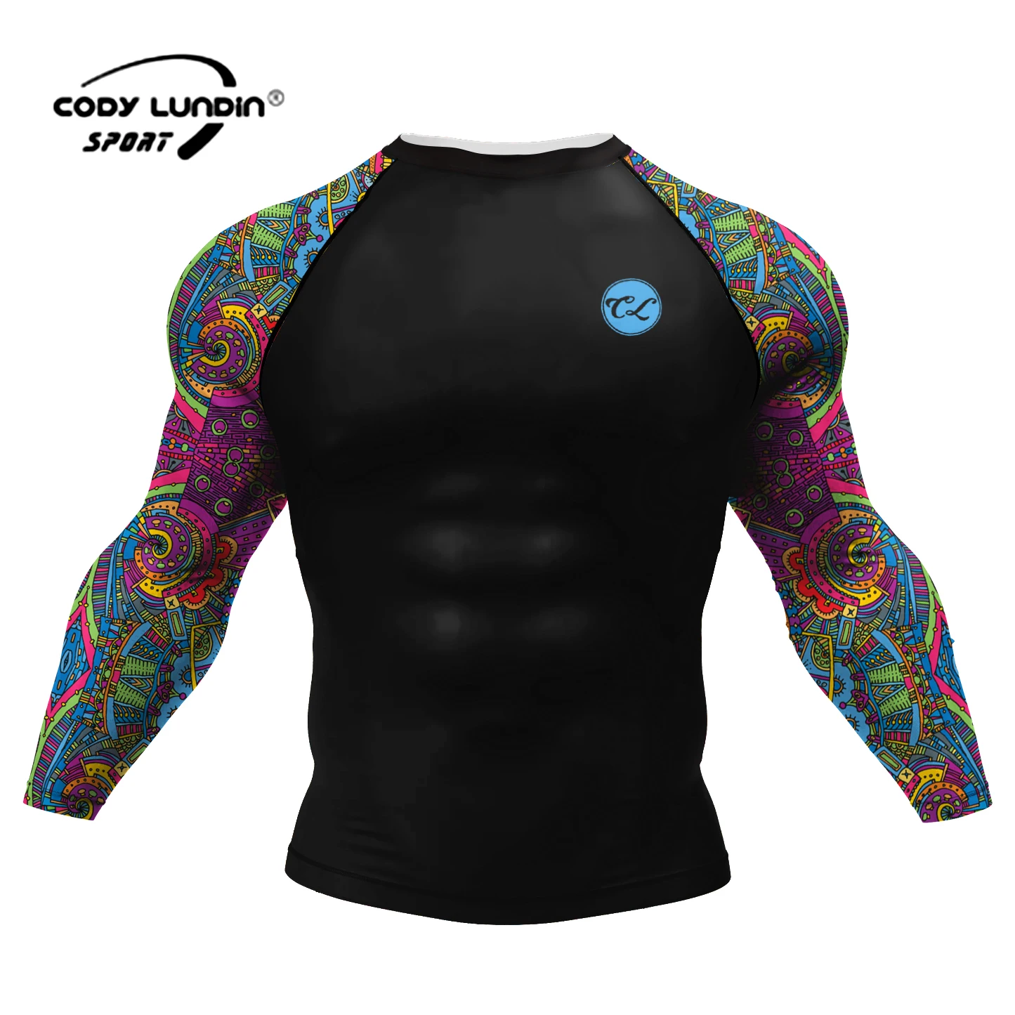 Cody Lundin Adult Men's Sports Workout quickly dry Long Sleeve T-shirts High Quality  UV Protection MMA BJJ kickboxing jersey
