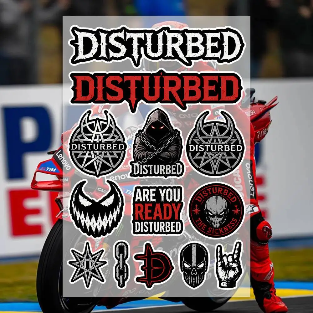 D-isturB-E-D-  Decal Set High Quality Printed and Cut Stickers Motorcycle Sticker