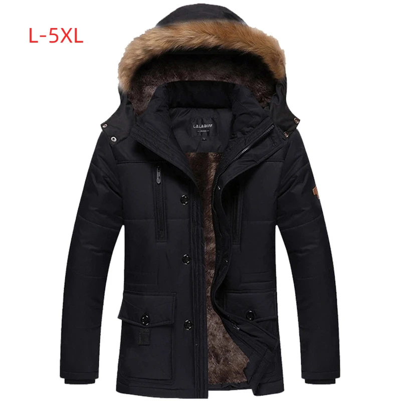

2025 Новая куртка, мужская зимняя куртка, мужская длинная куртка, мужская одежда больших размеров, толстая теплая хлопковая куртка, мужская ветрозащитная куртка