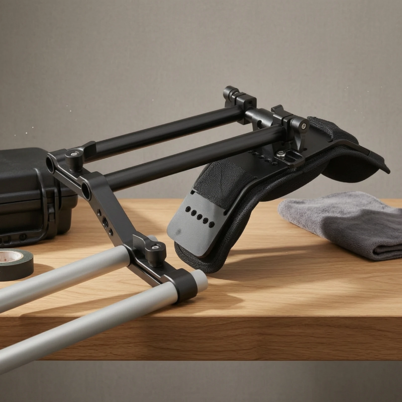 Shoulder Pad with Rod Clamp Padded Shoulder Rig Support Modular Sturdy for Videographers, Handheld Filming, Footage Production