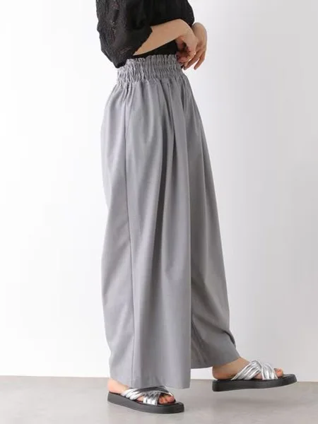 Japońskie eleganckie spodnie damskie z wysokim stanem, proste nogawki, szerokie nogawki, modne spodnie codzienne na wiosnę i lato z elastyczną talią.