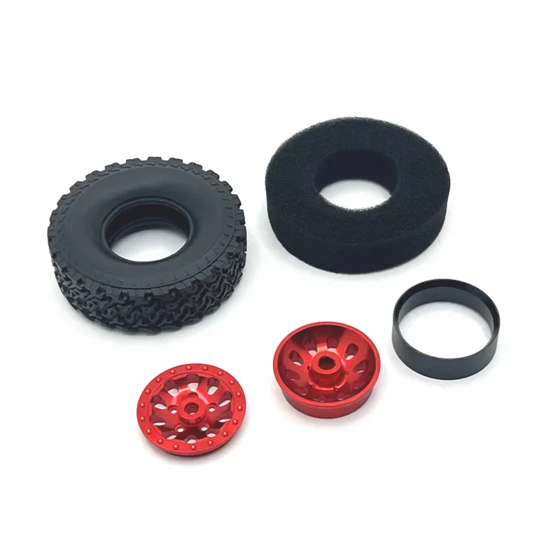 6pcs Metal Beadlock Wheel Hub Rim Rubbr Tire for WPL B16 B36 JJRC Q60 Q63 Q64 Fayee FY004 MN-77 6WD 6X6 RC Car Upgrade Parts