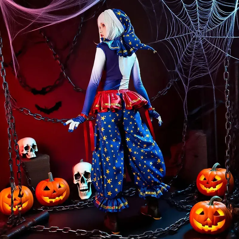 Moondrop جوكر أزياء تنكرية لعبة الأمن خرق دور اللعب موحدة هالوين كرنفال حفلة خلع الملابس للرجال النساء mj:3