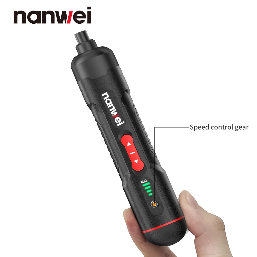 NANWEI Speed Regulating Electric Screwdriver Small Rechargeable Electric Driver Household Multifunctional Mini Electric Screwdri