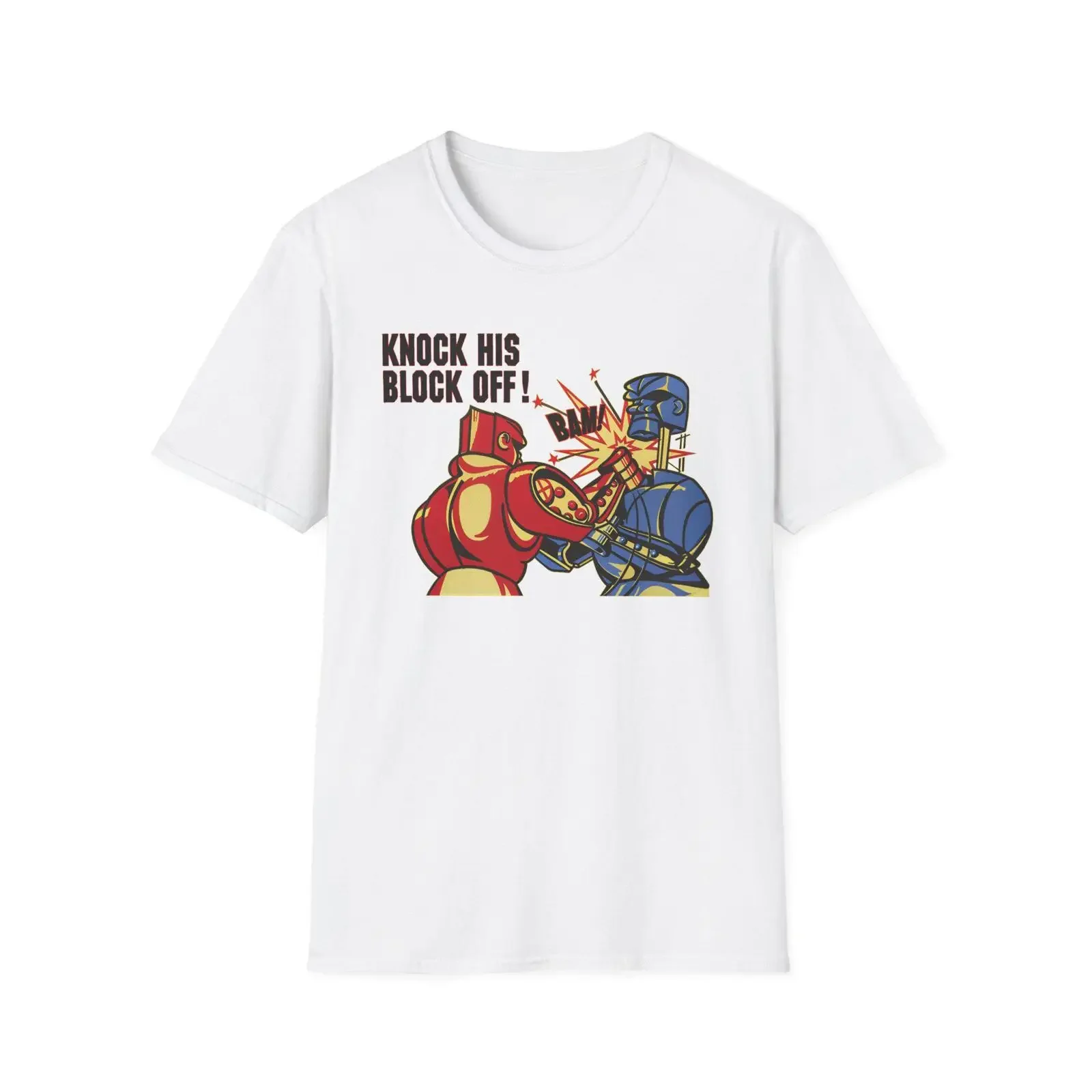 Rock amp 39 Em Sock Robots Softstyle T shirt vintage Washed Soft Comfortable Stretched Stylish streetwear Slightly fashion