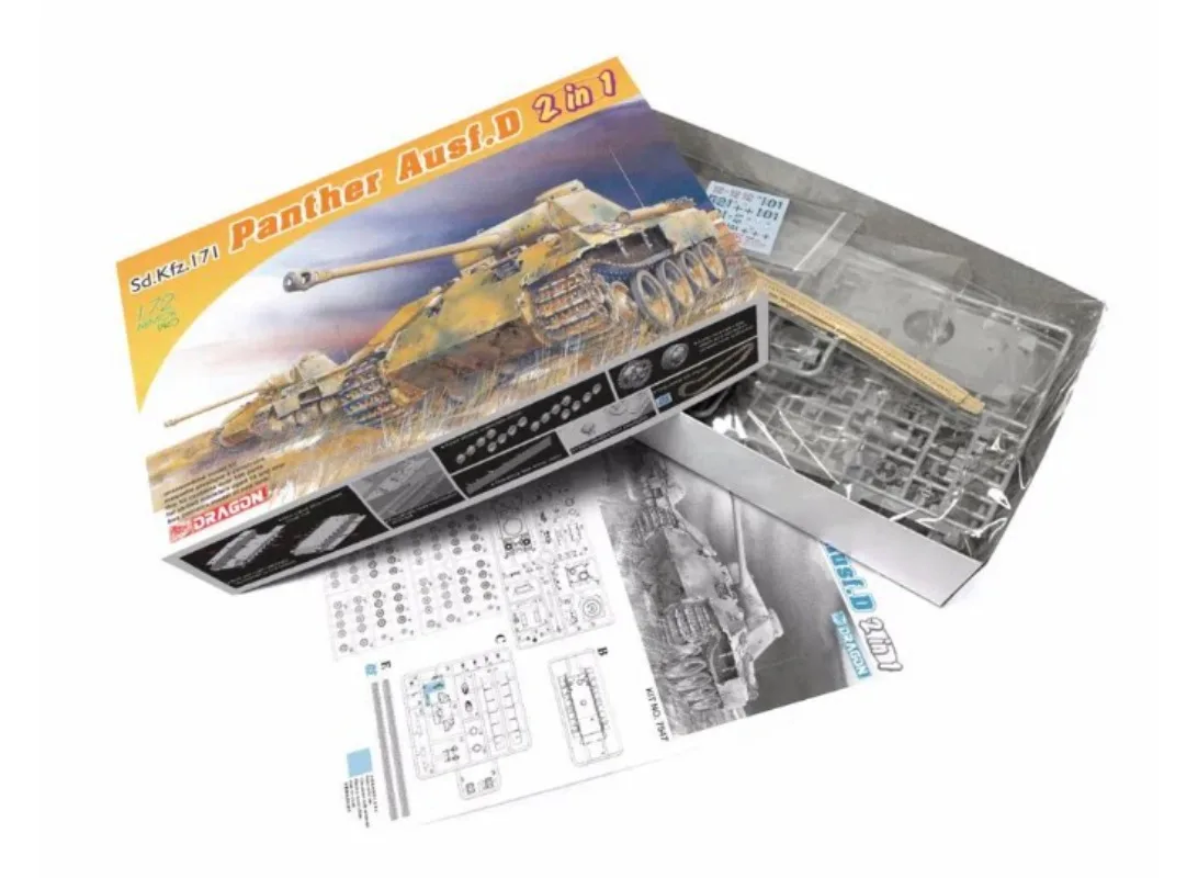 1/72 Scale Dragon 7547 WWII German Panther Ausf.D 2-in-1 Armor Pro Assembly Model