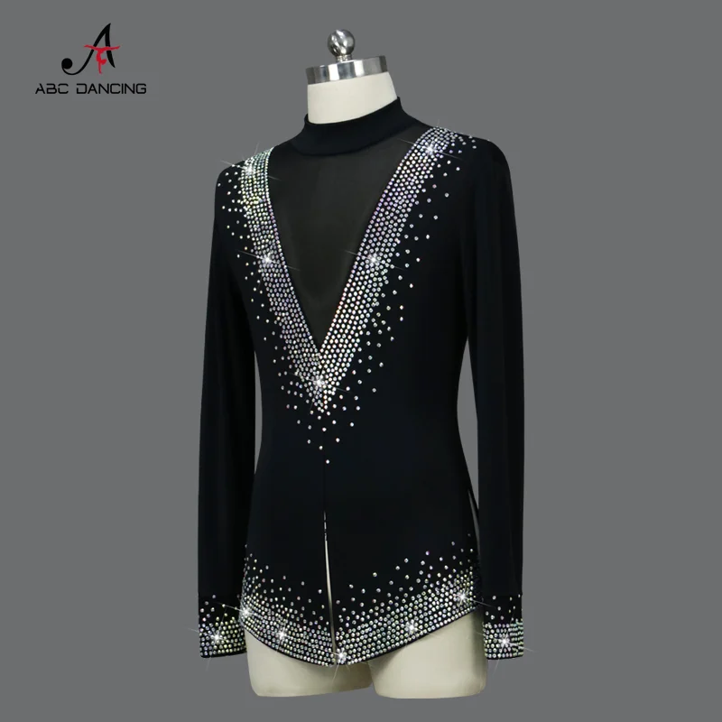 2024 Man Latin Dancewear Professional Men's Dance Competition Costume Crystal Sports Clothes Kids Samba Practice Wear Ballroom