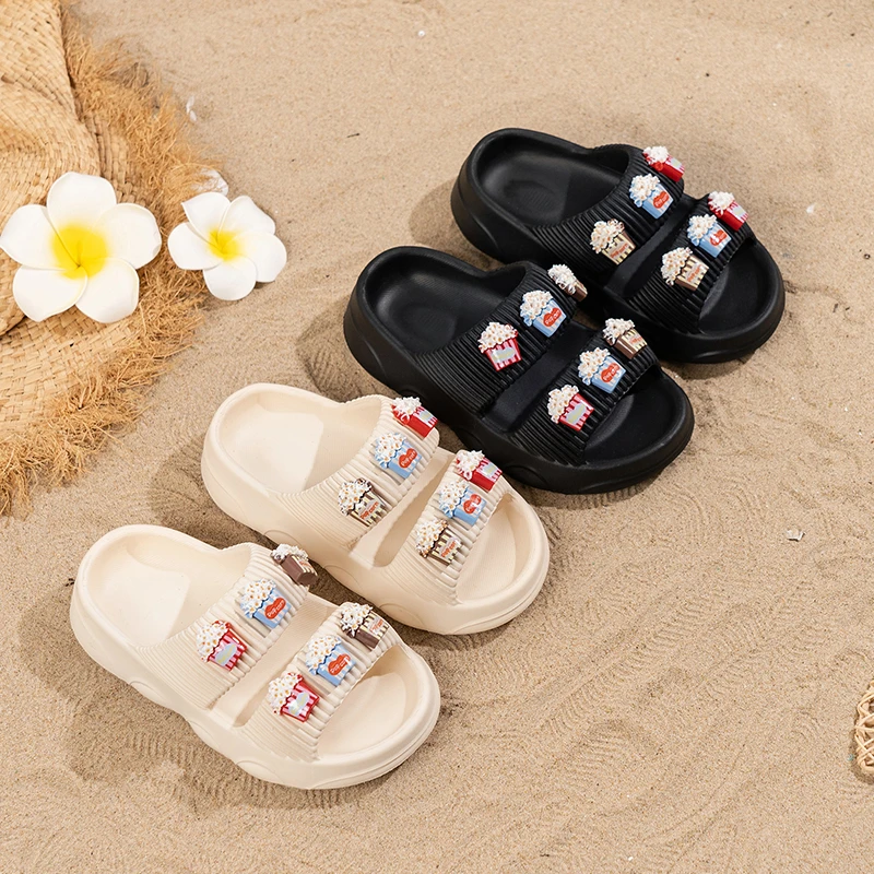 

Kids Slippers Casual Soft Bottom Children Bathroom Shoes Open Toes 2026 Brand New Girls Beach Shoes Versatile Comfortable