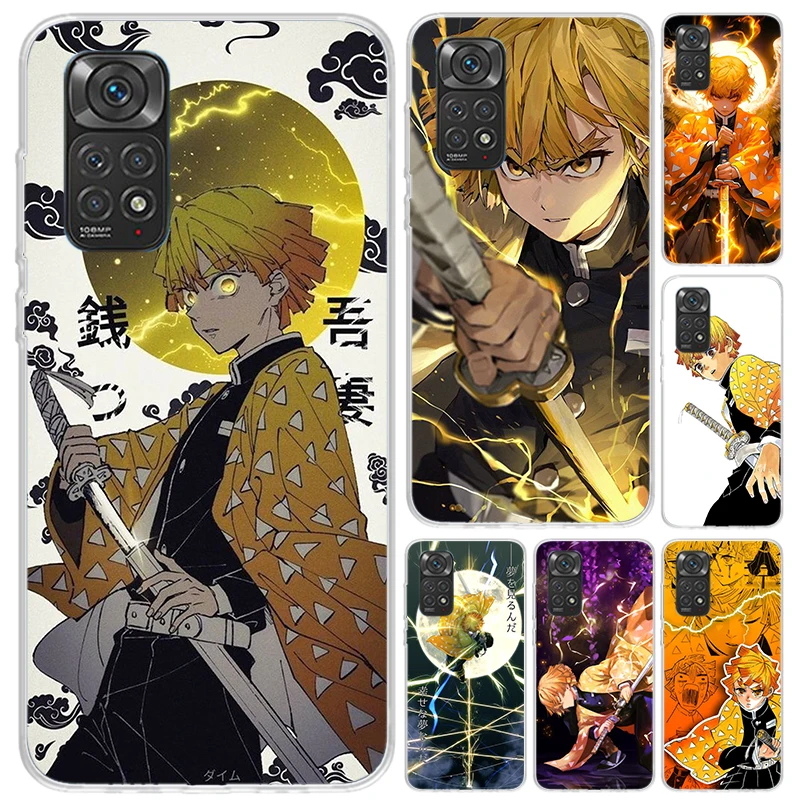 Demon Slayer Agatsuma Zenitsu Phone Case for Xiaomi Redmi Note 13 12S 12 11S 11 11T 11E 10S 9 Pro Plus 8 8T 9T 7 Soft Funda Prin