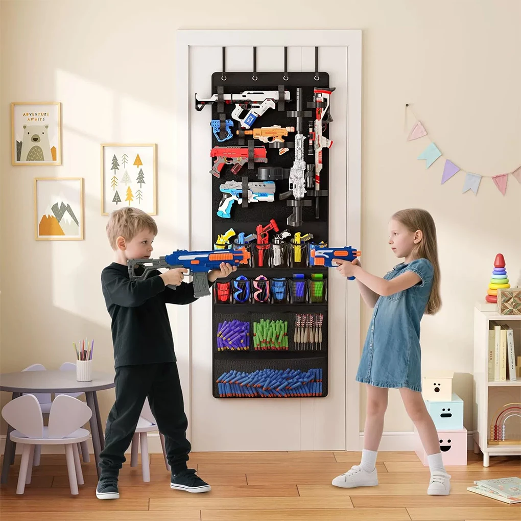 

Органайзер для хранения с карманами, дверная стойка для Nerfs и дартс, дверной игрушечный камуфляж