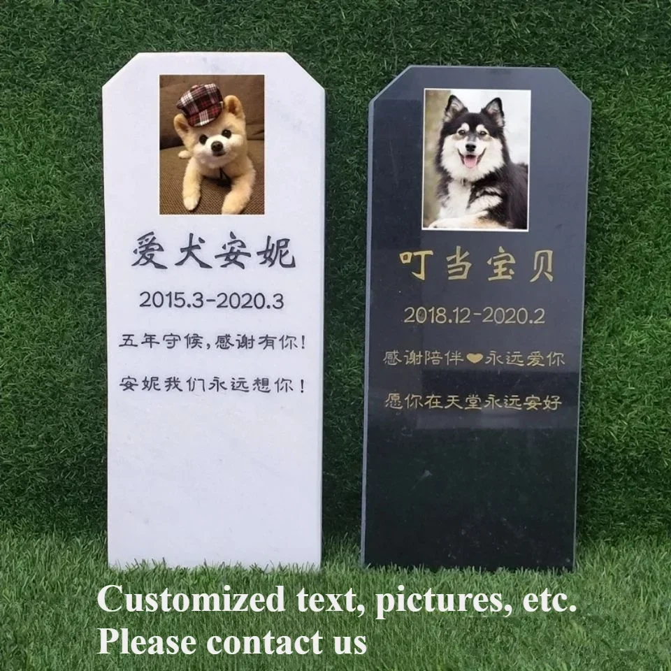 Pet Small Tombstone Marble Engraving Outdoor Puppy Dog Cat Baby Zodiac Commemorative Customization Pet Memorials Gravestones