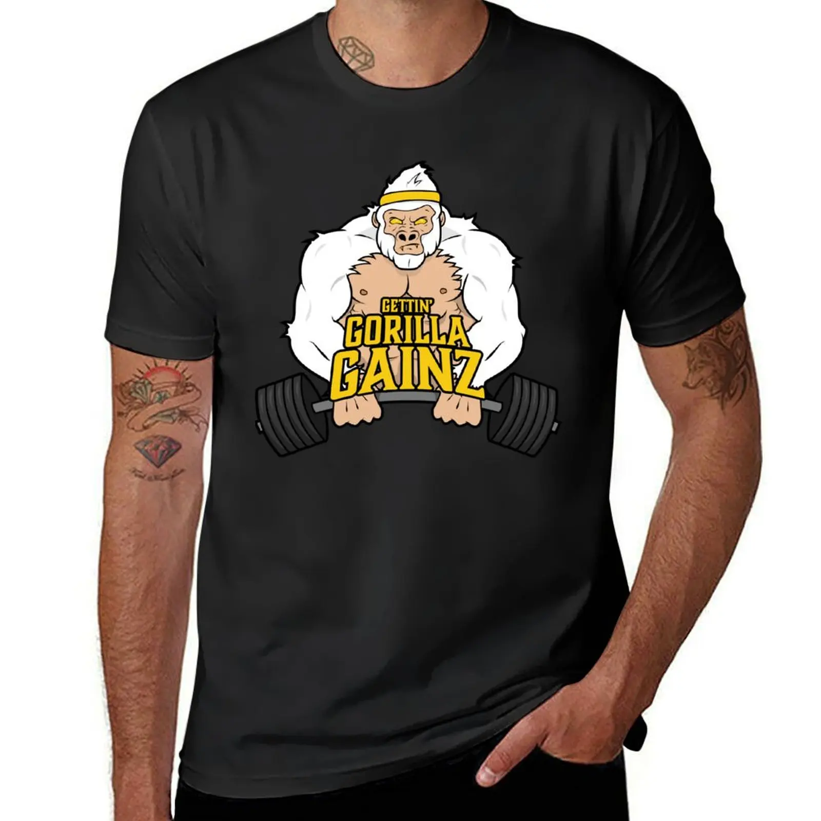 Gainz Gorilla T-Shirt customs hippie clothes sweat mens workout shirts