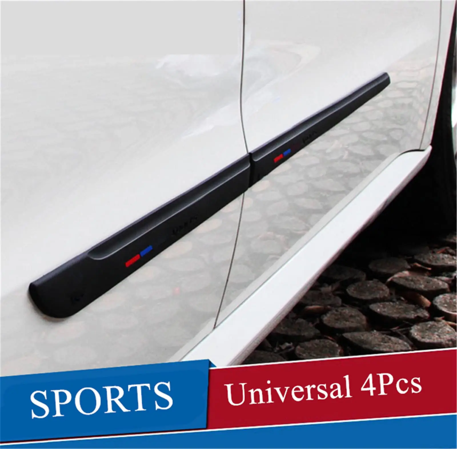 

4x Universal Rubber Car Side Skirt Door Line Body Moulding Trim Strip (Waterproof)