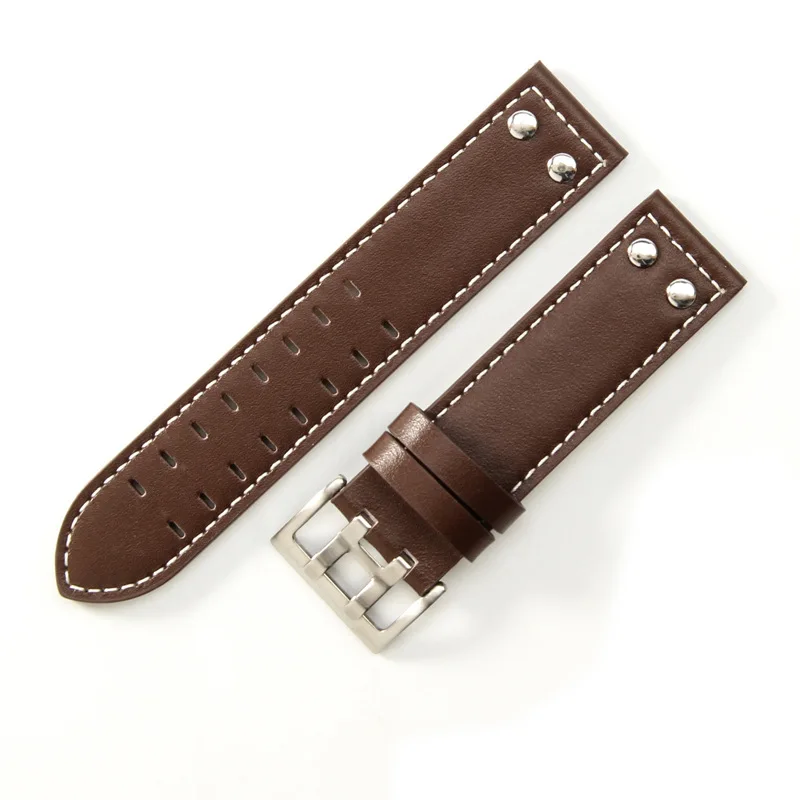 20 Ремешок из натуральной кожи 22 мм для Hamilton Khaki Aviation Field Navy H 70595593   H 77616533   Ремешок для часов Мужской браслет-браслет