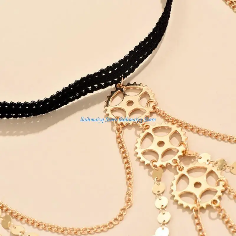 573B امرأة متعددة الطبقات الجوف خارج والعتاد سلسلة السيدات روك الصيف شاطئ البحر الساق سلسلة