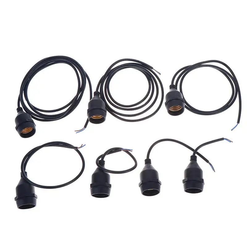 Universal E27 Lamp Holder Copper Screw Thread Waterproof Lamp Base Flame Retardant PVC Wire Lamp Holder Outdoor Use