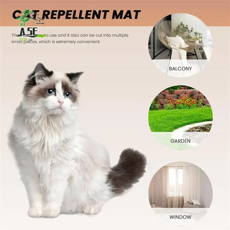 

A05E-Household Garden Cat Scat Mat Prickle Strip Anti Cat Dog Repellent Deterrent Spike Mat Garden Flower Plant Protector