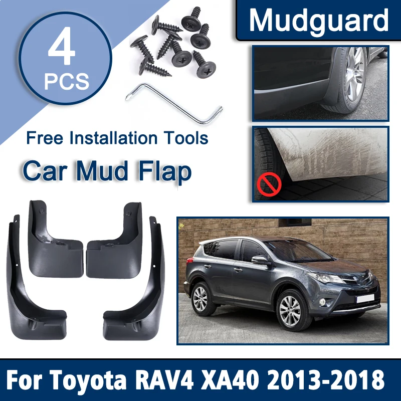 

Car Mud Flaps For Toyota RAV4 RAV 4 XA40 2013-2018 2014 2015 2016 2017 4PCS Fenders Mudguard Splash Guards Tools Car Accessories